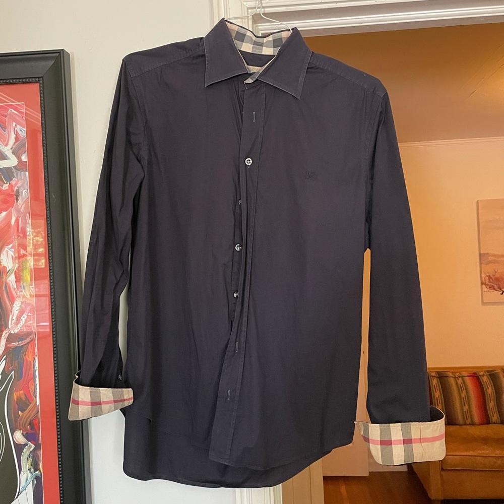 Burberry Brit Navy long sleeve button down 👔